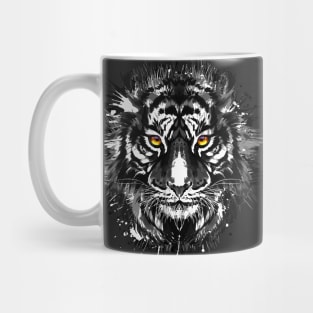 Tiger Face - Black and White Siberian Tiger Head Mug
